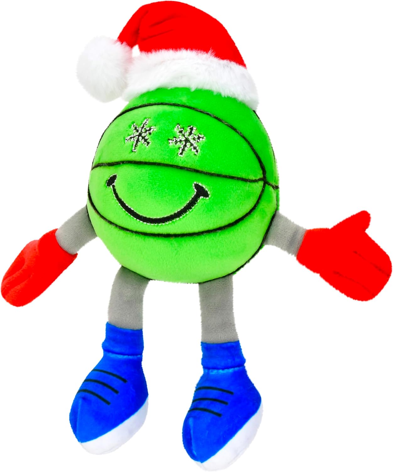 iscream + Corey Paige Designs Holiday Hoops Plush 8" Ballin' Basketball Embroidered Accent Pillow Buddy
