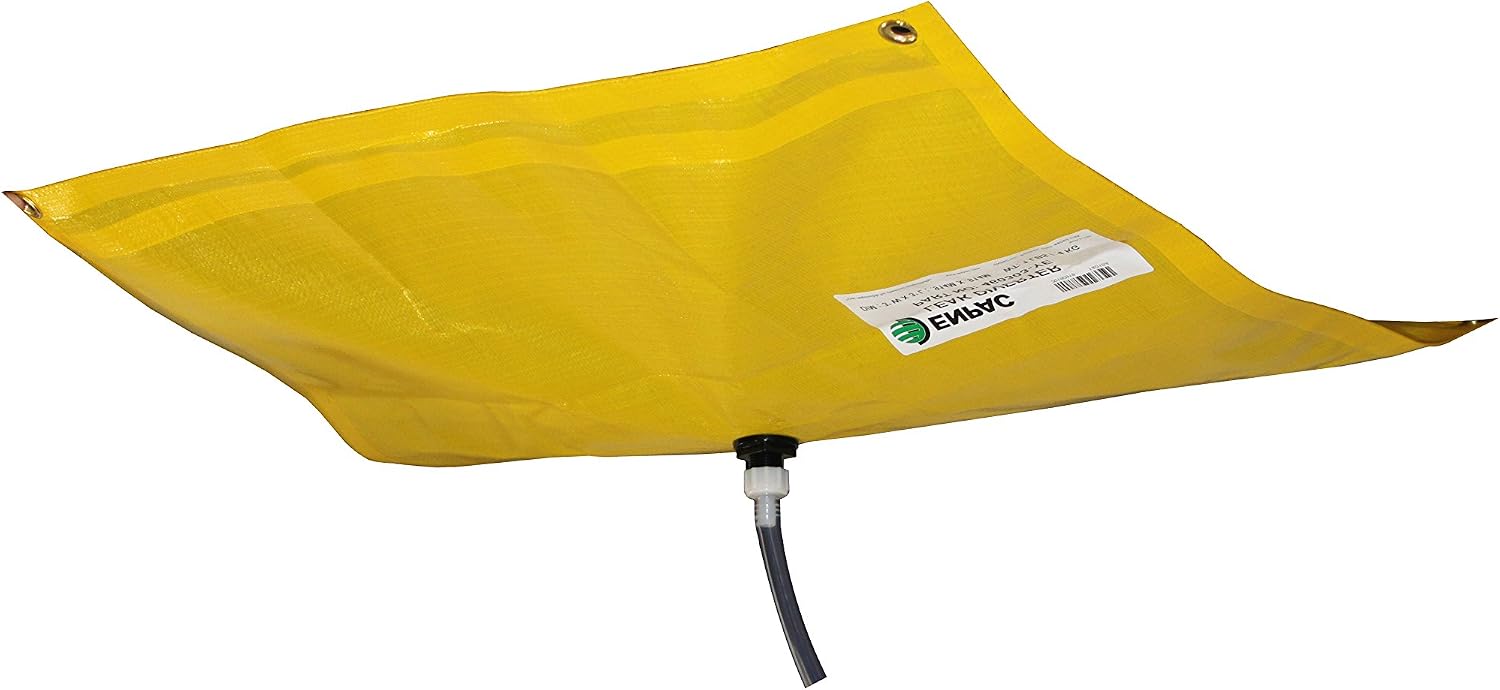 Enpac Drip Dam Leak Diverter, 18'x18', Yellow, Fast and Efficient, Lightweight, High Chemical Resistance, Reuseable, 0.75 inch NPT Drain