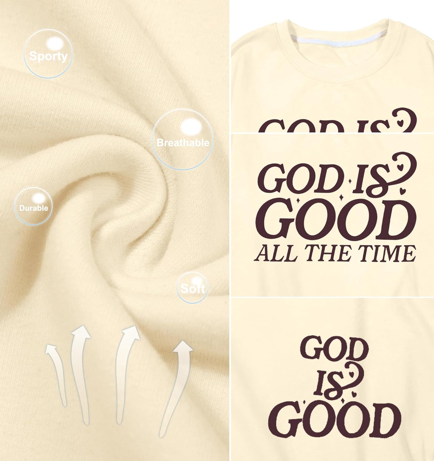 Long Sleeve Shirts for Women - Womens Christian Graphic Tees Religious Sayings Inspirational Tee Tops - Image 4