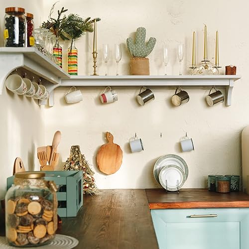 Miniatura 2 de RELBRO Ganchos de tornillo, ganchos de metal de 1-14 pulgadas para tazas, bronce, 50 unidades