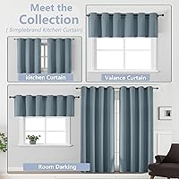 Vista 52 de Simplebrand Juego de 2 paneles de cenefa aguamarina para ventana de cocina de 14 pulgadas de largo, cortinas de oscurecimiento de habitación