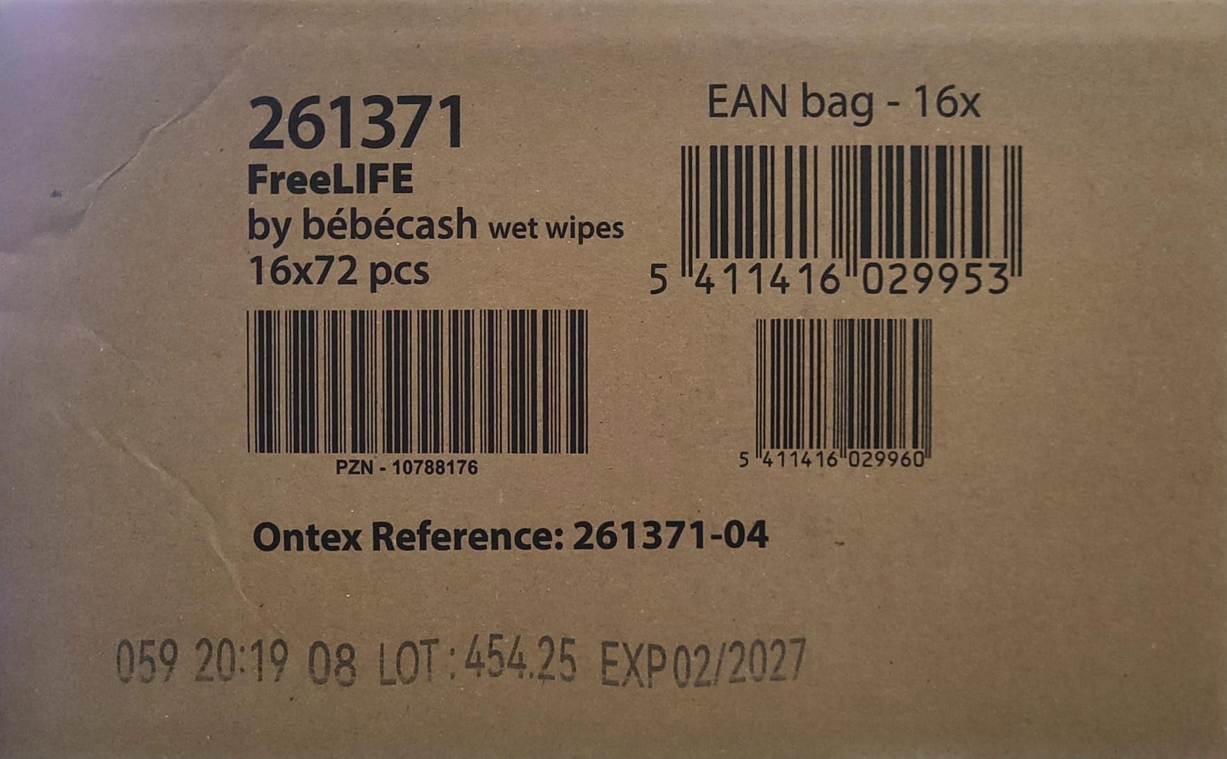 Salviettine Freelife per neonati, 72 x16 confezioni. 1152 unità di salviettine