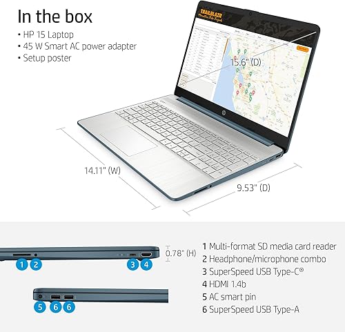 Miniatura 6 de HP Essential Business Laptop con pantalla FHD de 15.6 pulgadas, procesador AMD Ryzen 5 5500U de 6 núcleos (hasta 4.0 GHz), lector de tarjetas SD,