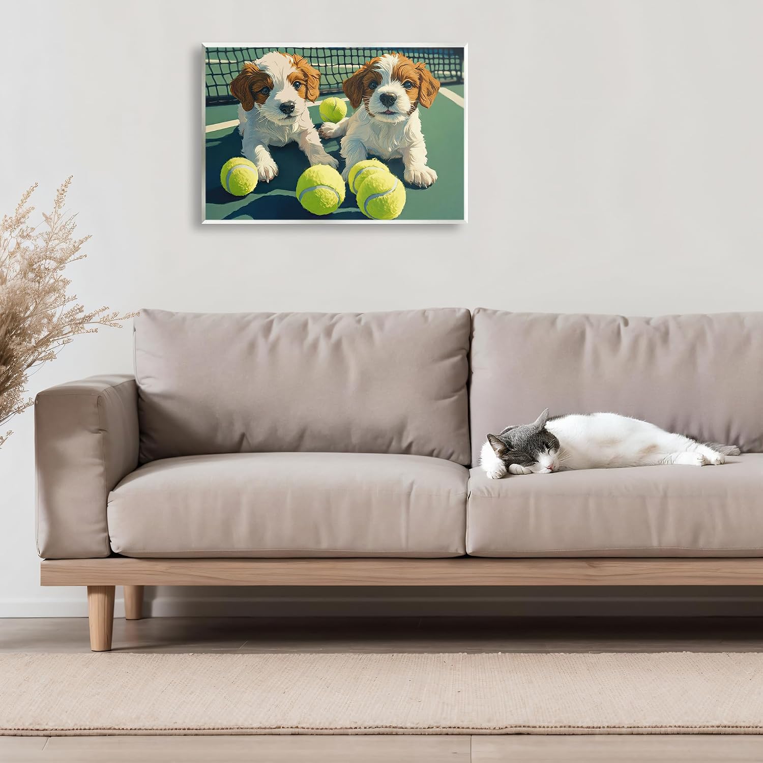 'Playful Puppies with Tennis Balls'| Wall Plaque Art | Stupell Industries | 19 x 13 Inches, Easy to Hang and Sturdy, Made in USA, by Imagine It Images