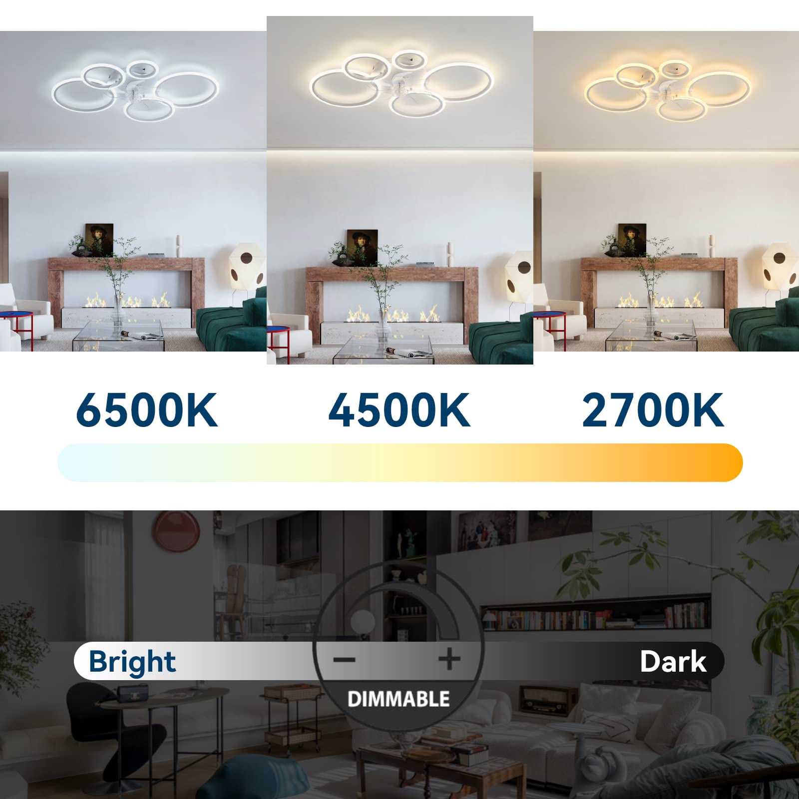 Ventilatori Da Soffitto LED Con Illuinazione Dierabile oderno Fan Plafoniera Lapada Da