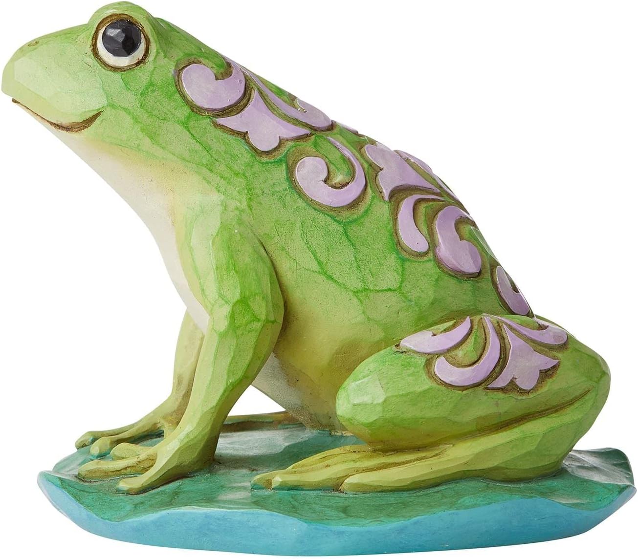 Enesco Jim Shore Heartwood Creek Frog on Lily Pad Miniature Figurine, 3 Inch, Multicolor
