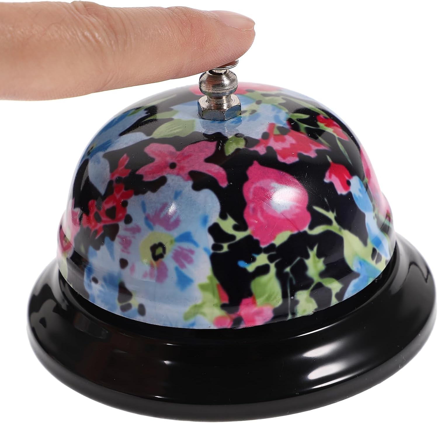 TOYANDONA Printed Service Bell 3.3 Inch Restaurant Call Bell with Floral Pattern for Bar Counter Desk Customer Service Reception Use (Random Style)