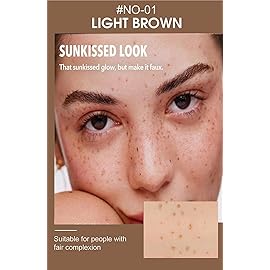 AKARY Freckle Pen Professional Lifelike Face Concealer Point Out Natural Waterproof Longlasting Soft Artificial Fine Makeup Freckle Pen Life Face Decoration (01 Light Brown)