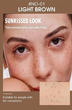 AKARY Freckle Pen Professional Lifelike Face Concealer Point Out Natural Waterproof Longlasting Soft Artificial Fine Makeup Freckle Pen Life Face Decoration (#01 Light Brown)