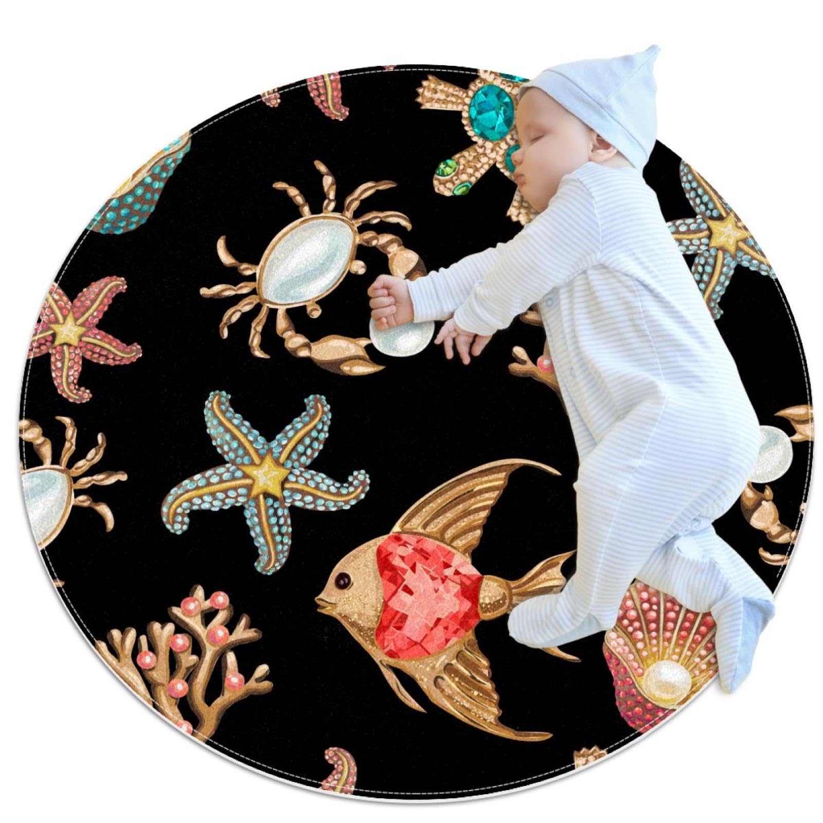 Tapis de chambre étoile de mer et corail déco pour sol de salle de bain enfant