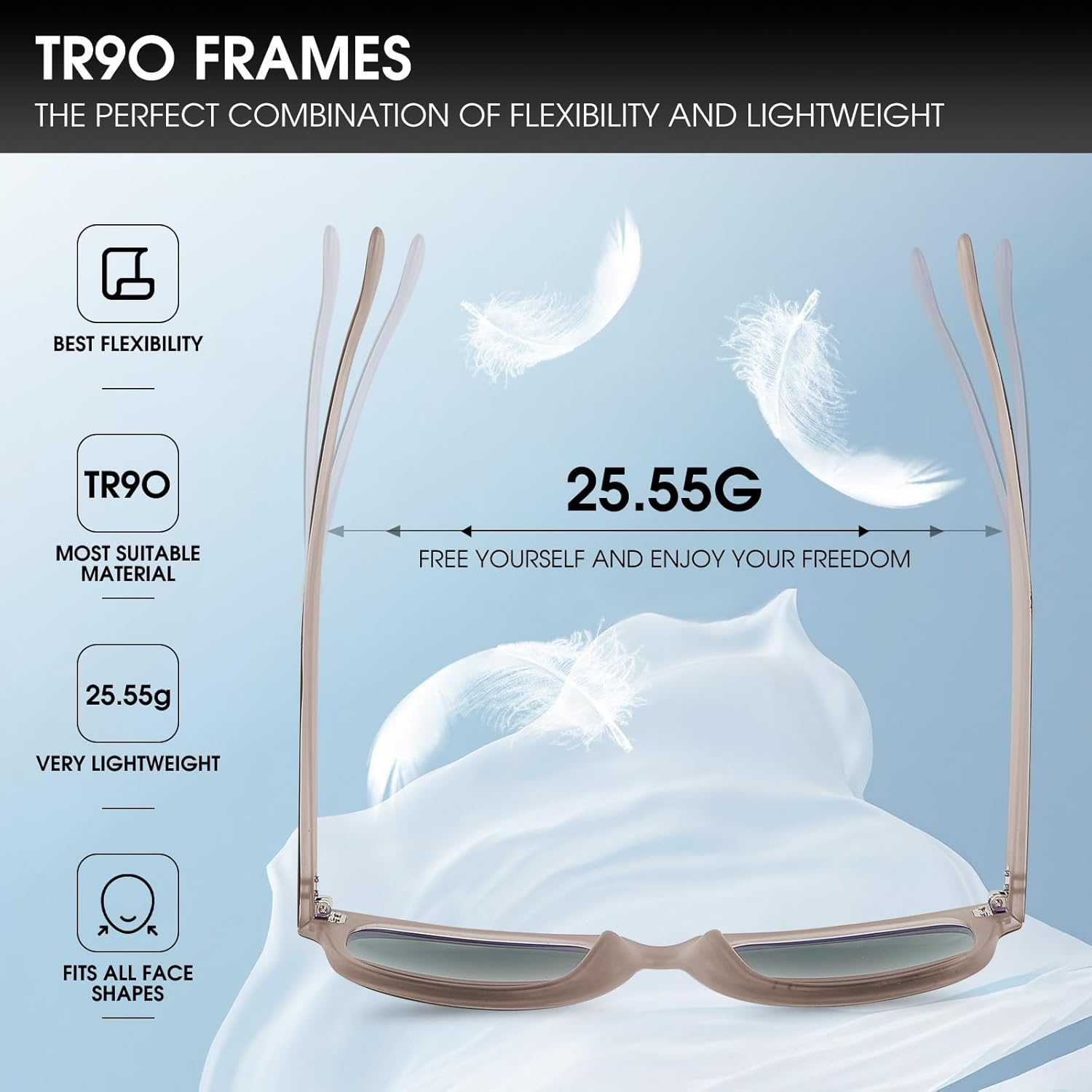 PC-Polarized Sunglasses for Men Lightweight TR90 Frame, Scratch-Resistant Lenses, UV400 Protection Square Sun Glasses for Running & Driving (Matt Black Frame/Yellow REVO)