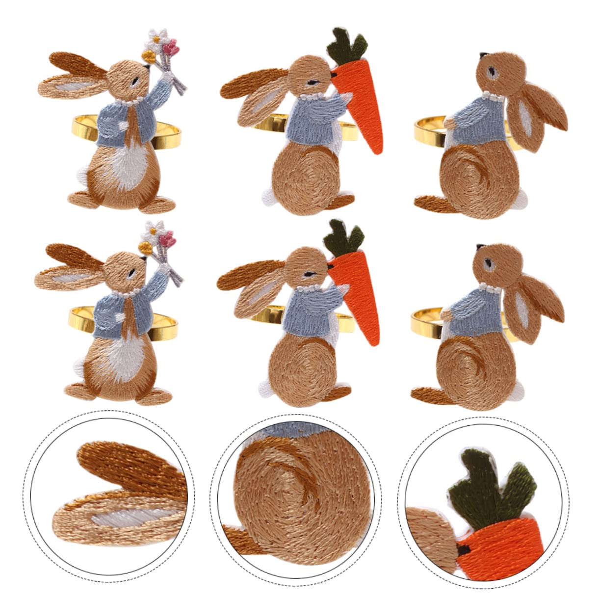 PRETYZOOM 2 Set Portatovaglioli Coniglio Portatovaglioli Animali Portatovaglioli Di Coniglio Portatovagliolo Tavolo Da Pranzo Fibbia Tovagliolo A Forma Di Coniglio Pasqua Metallo 6 Pezzi * 2