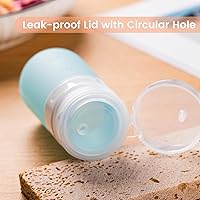 Vista 3 de Botellas exprimibles de condimentos para salsas, mini recipiente de silicona para aderezo de ensalada de 2 onzas para llevar con bolsa de sándwich