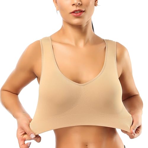 Sports Bras for Women, Seamless Comfortable Yoga Bra with Removable