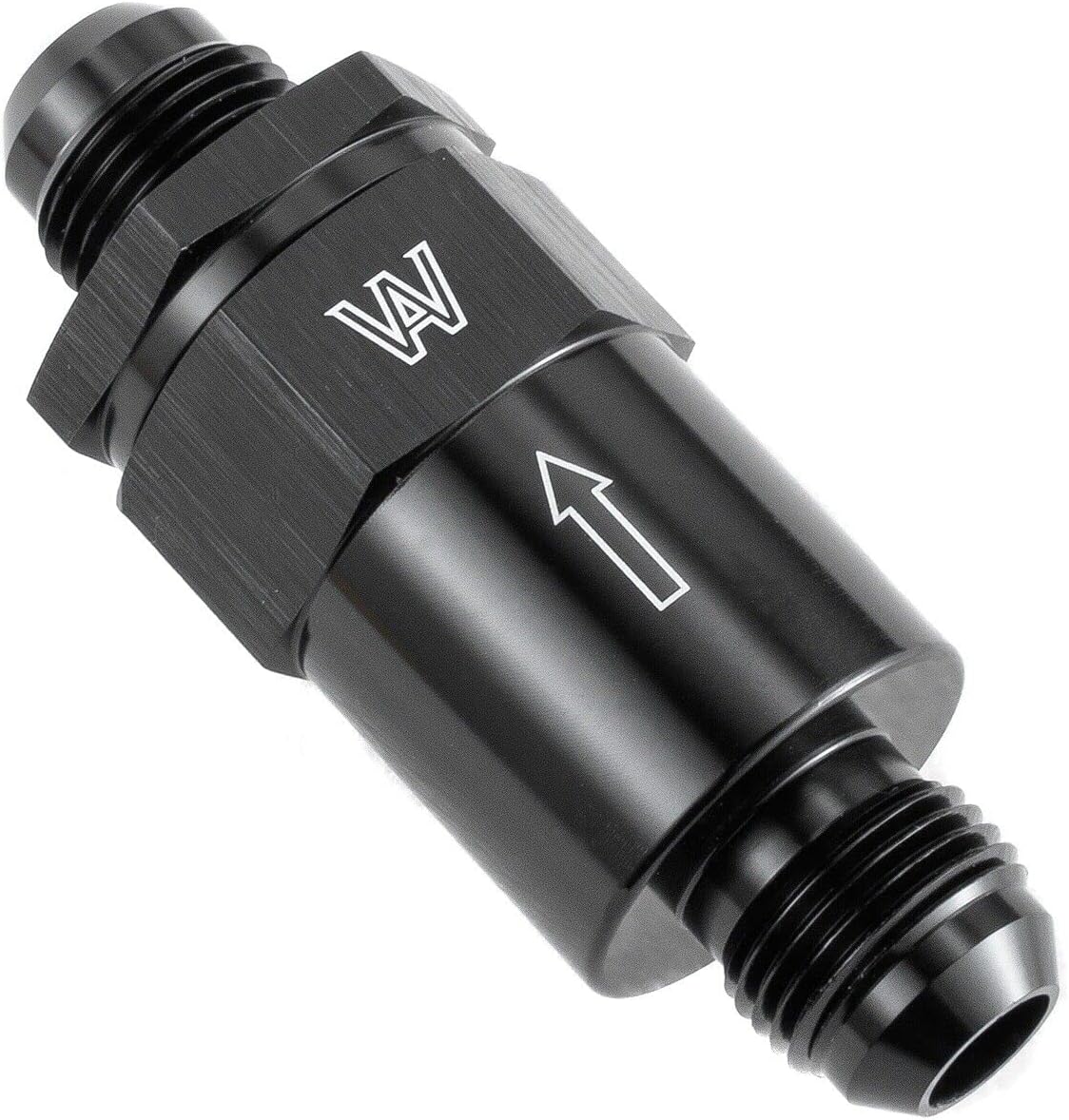8 AN to AN8 Flare Inline Check Valve One Way Check Valve Male Fuel Hose Fitting with Spring Design Inside Parts Aluminum Black