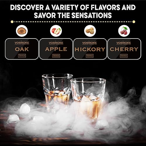 Miniatura 4 de Kit de ahumador de cóctel de alta calidad, juego completo de ahumador de bebidas con antorcha cuatro sabores de madera en elegante caja de regalo