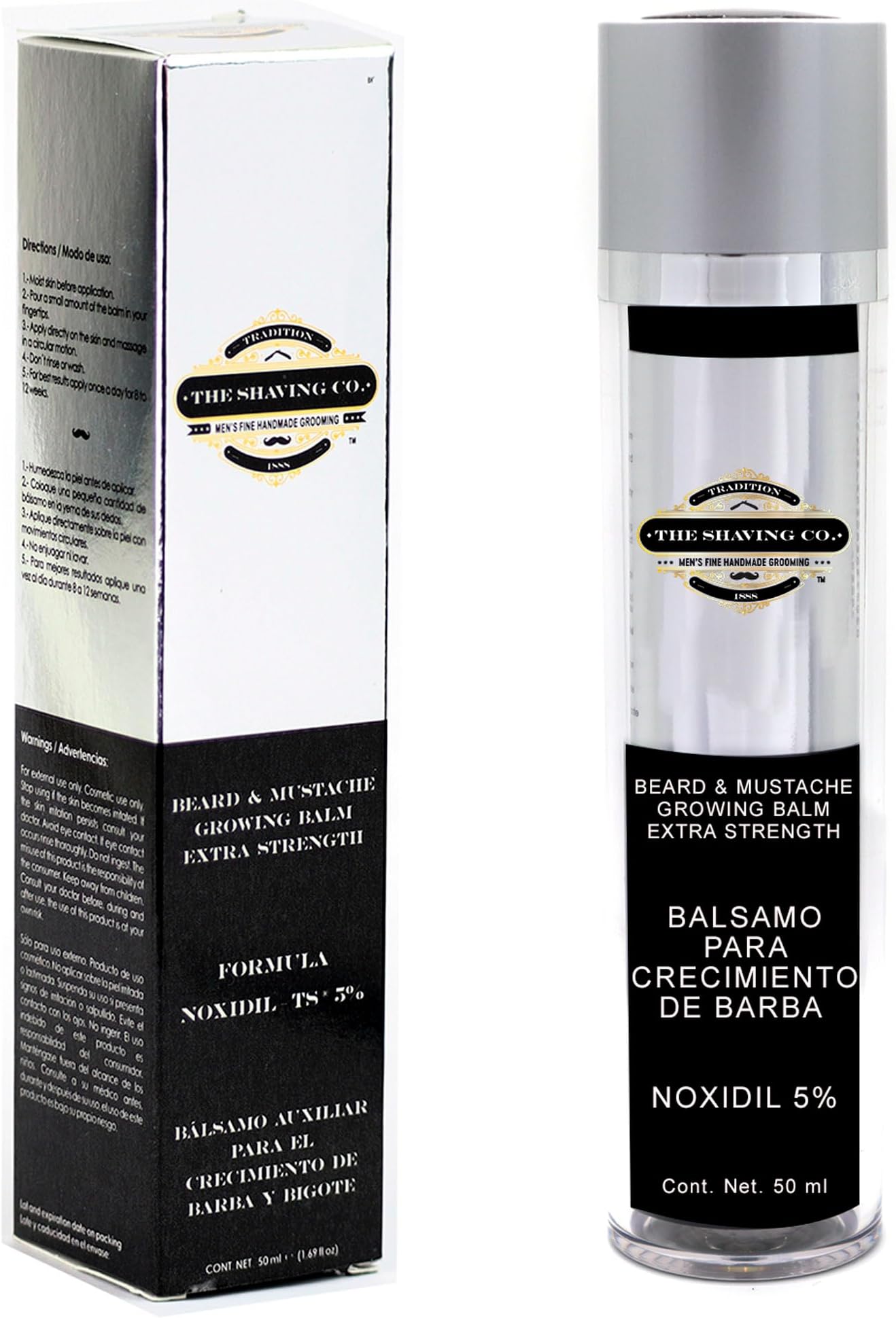 The Shaving Co. Beard and Mustache Growing Balm FORMULA NOXIDIL - TS 1.69oz/50ml