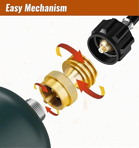 Miniatura 4 de Adaptador de tanque de propano de 1 libra, convertidor de latón macizo de 20 libras a 1 libra, adaptador de propano de 1 libra para cilindro