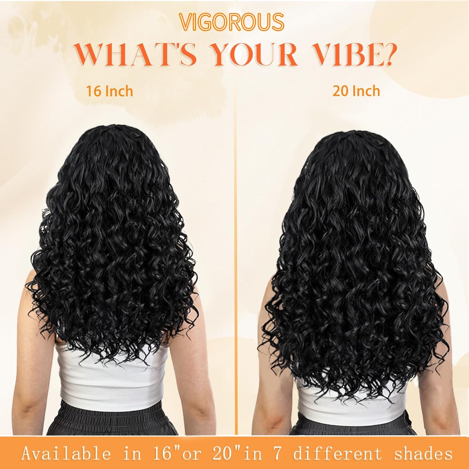Vigorous Curly Clip In Hair Extensions,4PCS 20 inch Thick Curly Hair Extensions Lace Weft Clip Ins Invisible Natural Synthetic Hairpieces for Women,Black - Image 4
