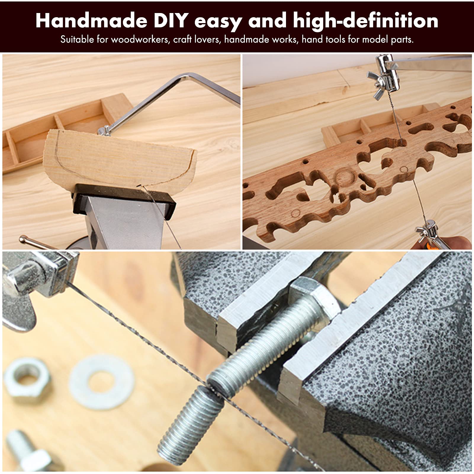 Laubsäge 3 Zoll Bügelsäge Dekupiersäge Bogensäge Drahtsäge Handsäge für Holz Metall Schmuckherstellung