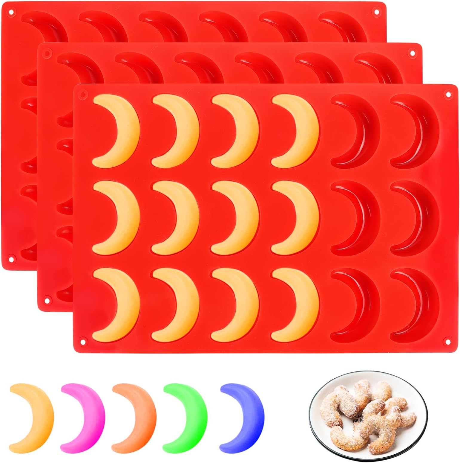 Webake Vanillekipferl Backform Silikon 2 Stück Vanillekipferl Form ... Webake Vanillekipferl Backform Silikon 2 Stück Vanillekipferl Form ...
