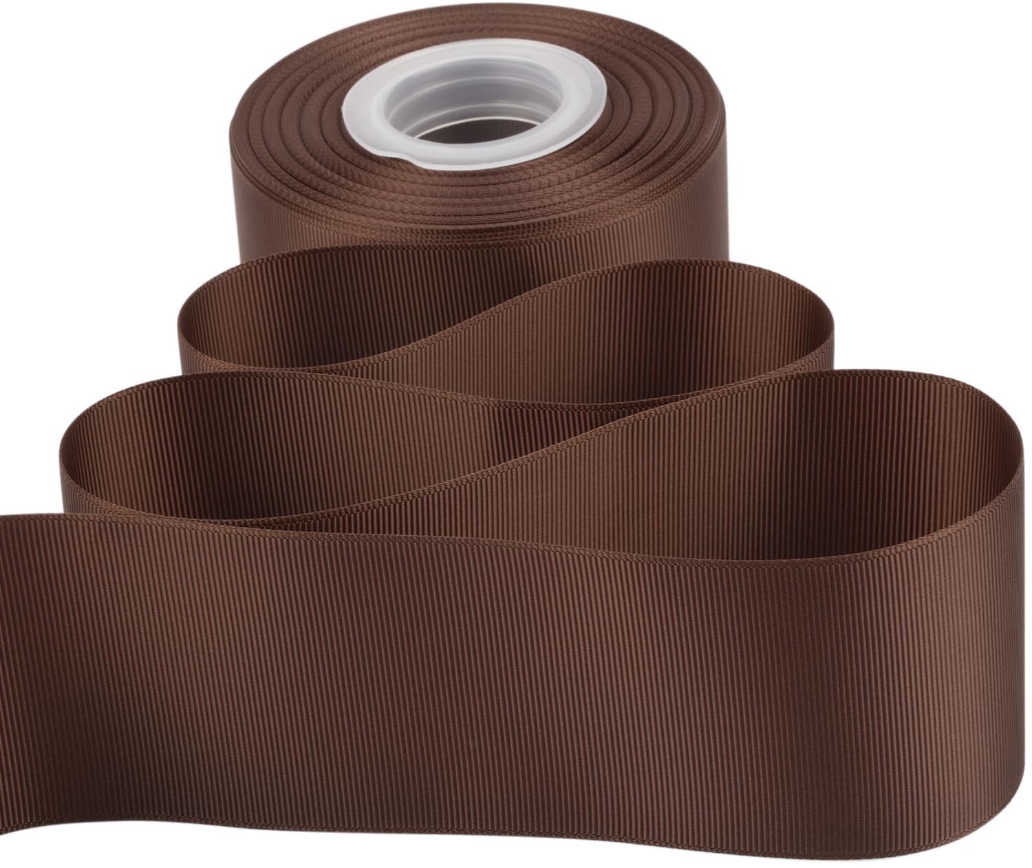 Ribbonitlux Grosgrain Ribbon 63mm x 22.5M Premium Polyester Craft Ribbon for Hair Bows, Gift Wrapping, Weddings & DIY Solid Brown(#850) 1 Roll - Image 3