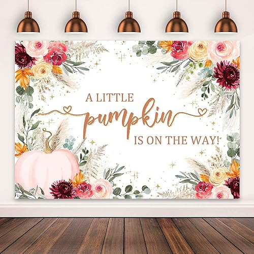 Miniatura 2 de Mocsicka Telón de fondo de calabaza para baby shower, fondo bohemio para baby shower, decoración de fiesta de baby shower, pancarta de estudio