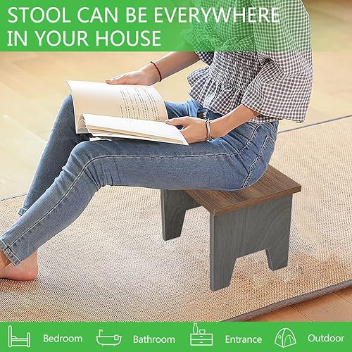 Miniatura 3 de Taburete de madera para adultos  Taburete de pie pequeño  Taburete de pie pequeño para camas altas para fácil montaje con almohadillas