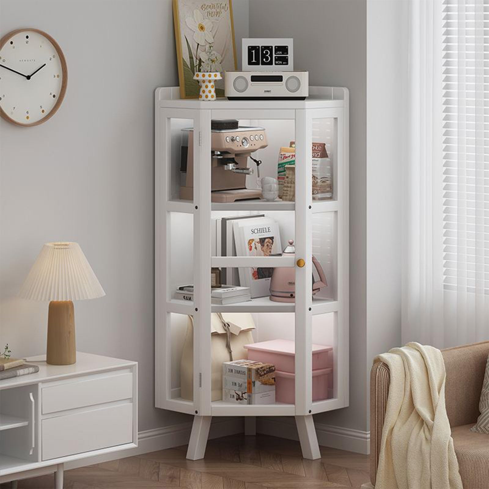 Amazon.com - SXXZYAZJ Glass Display Cabinet with Doors, Large