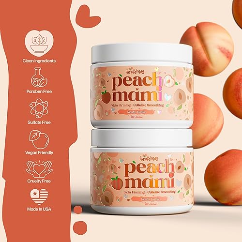 Miniatura 2 de Amatemas Crema corporal reafirmante Peach Mami  Crema hidratante para tensar la piel flácida y loción anticelulítica para piernas, muslos, caderas,