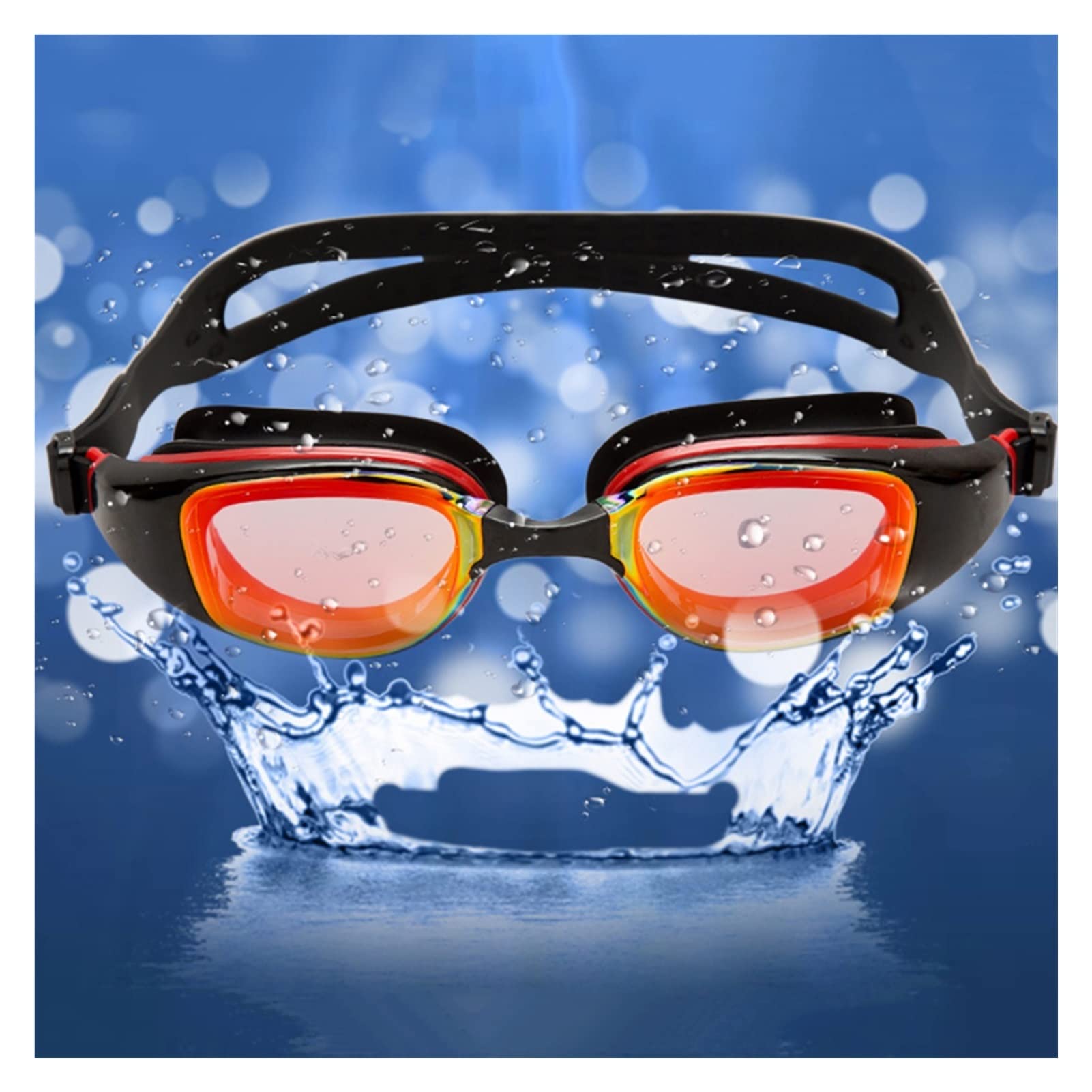 DFrywdgSEY swimming goggles, Professional Outdoor Swimming Glasses Large Frame Plating Goggles Anti-fog Waterproof UV Swim