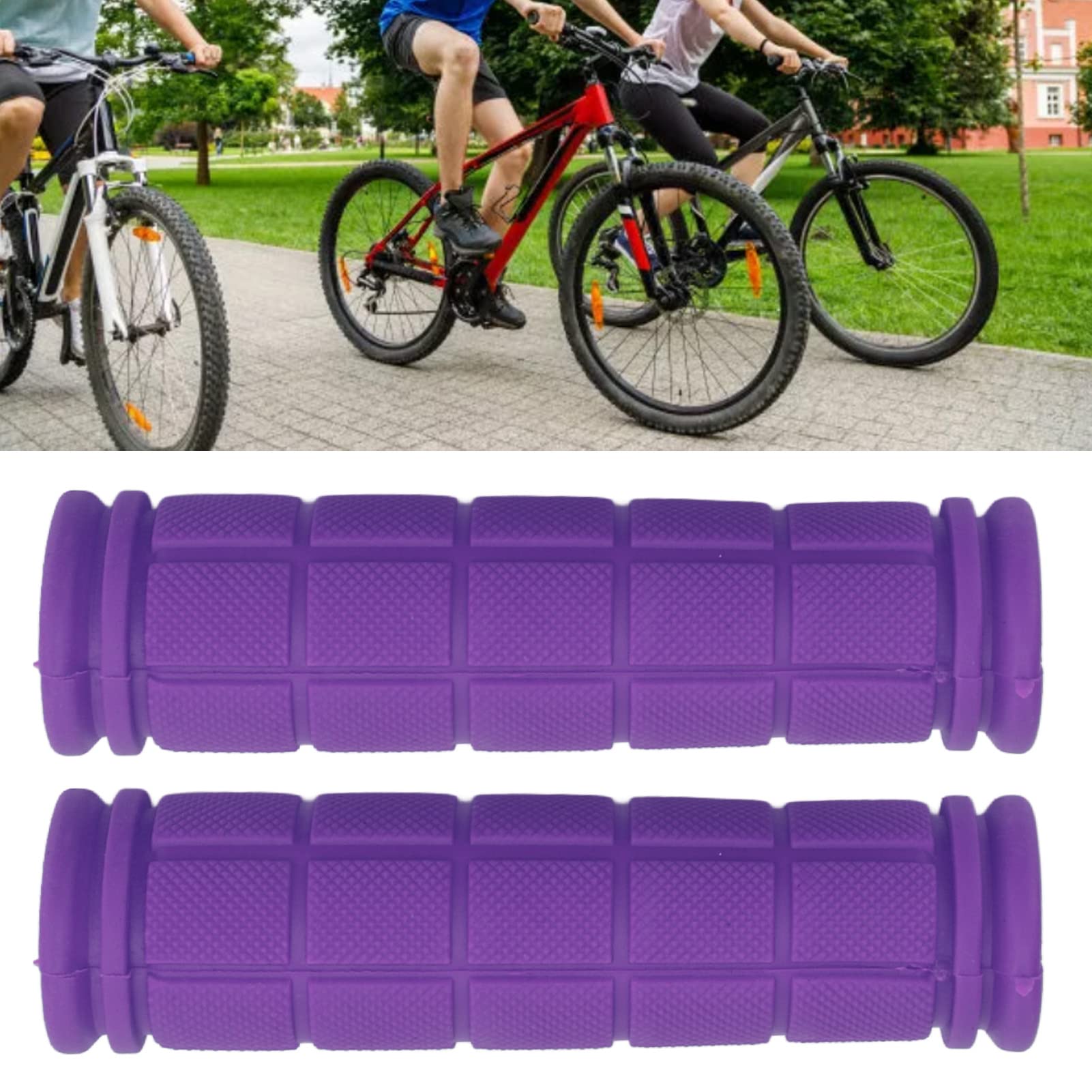 Poignées De Vélo Ergonomiques En Caoutchouc Antidérapant – 120x22mm, Violet, VTT/ville, 1 Paire