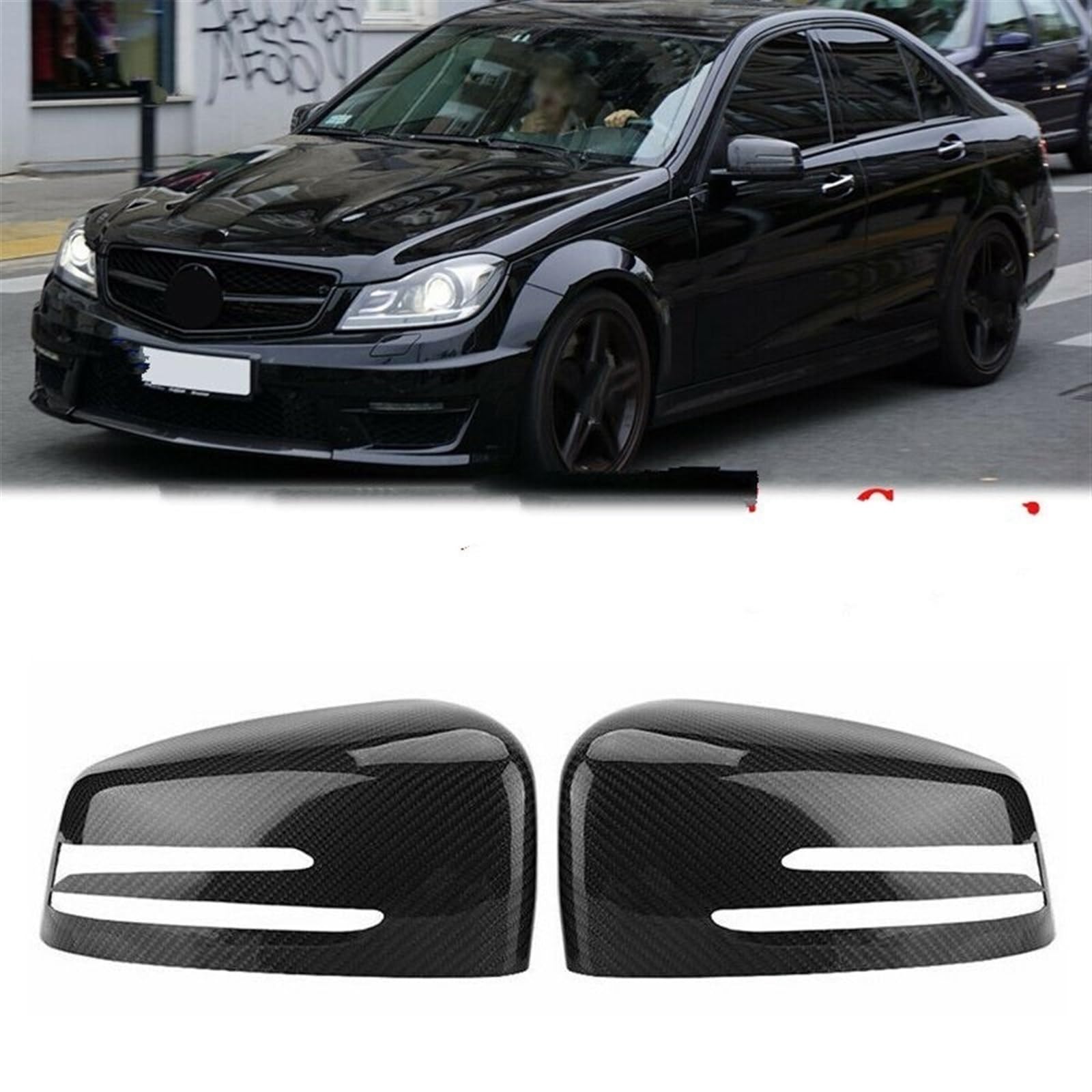 Specchietto retrovisore dell'automobile Per Mercedes Per Benz W204 C207 W212 W221 W164 C218 Accessori per auto Specchietto retrovisore Coperchio specchietto laterale Custodia(2)