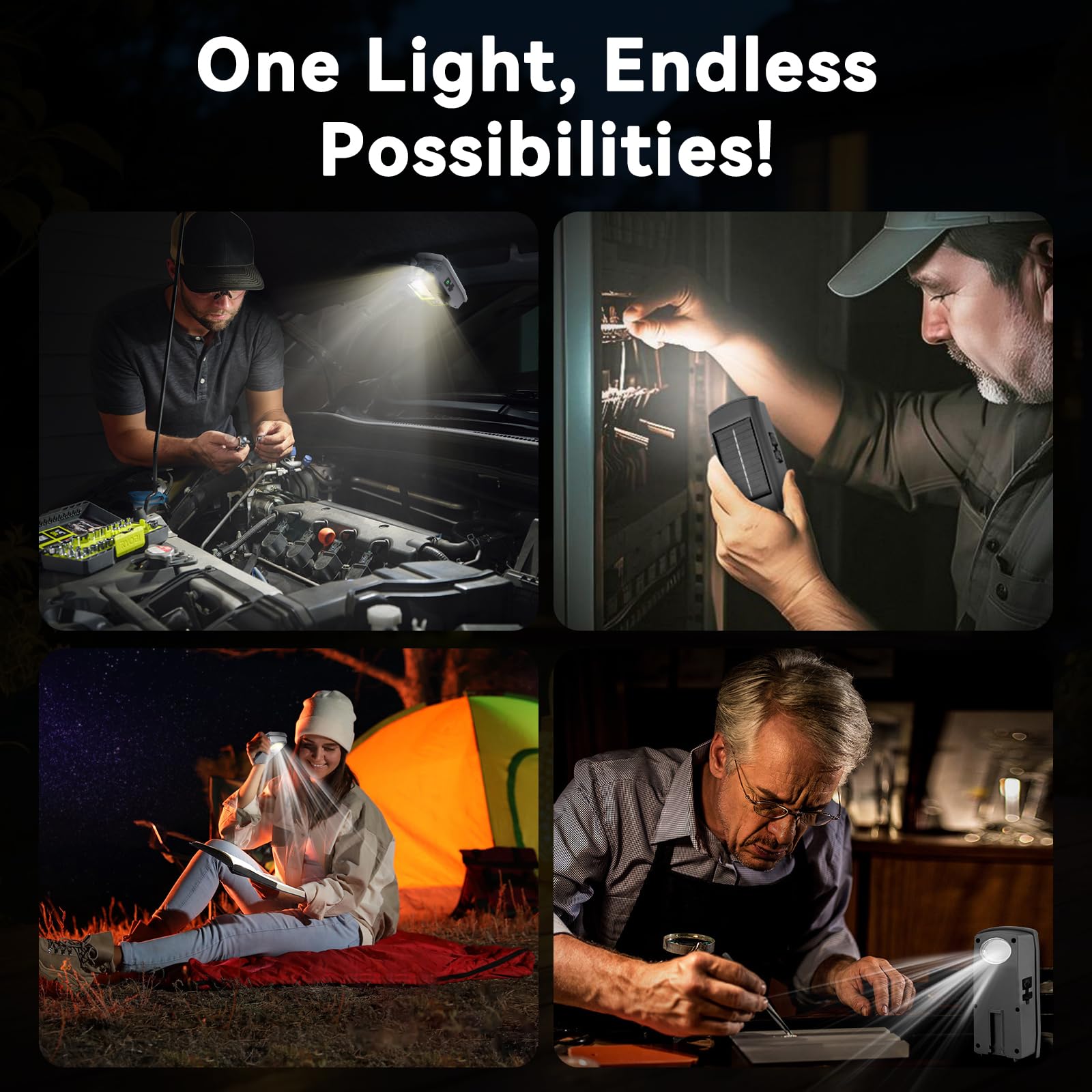AuntyFey Solar Wiederaufladbare Grillleuchte für Outdoor Girll mit 360° Drehung Entwickelt für Blackstone & Weber Grills, Wasserdicht Hitzebeständig LED BBQ Licht für Blackstone Grillzubehör Geschenk