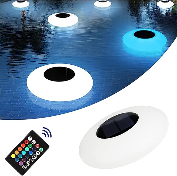 Image Swimming Pool Light, Pond Lights Upgrade Floating Pool Lights, Water Resistant LED 16 Color Changing For Patio Garden Pool Pond Outdoor Decorations (Color : B.32X7cm, Size : 7PCS)