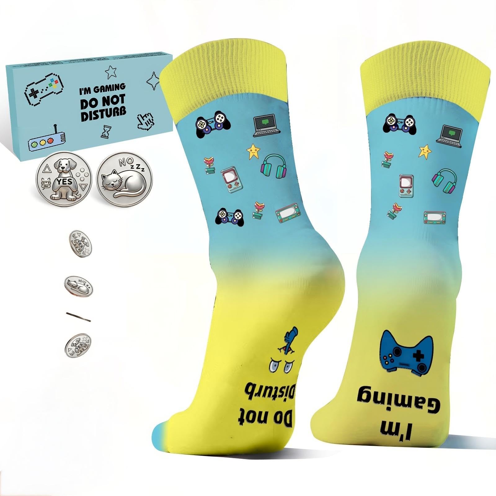 Funny Gifts for Men Novelty Socks: Gaming Socks for Teenage Boys Funny Christmas Gifts Gamer Stocking Fillers For Teenage Boys Christmas Stocking Fillers Gift Ideas For Men Birthday