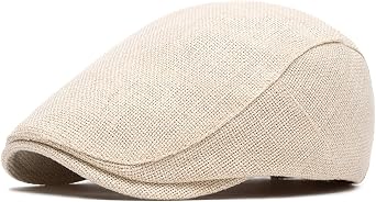 Cotton and Linen Beret Hats for Men Solid Color Simple Flat Cap Fashion Casual Forward Hat Outdoor Sun Protection Visor