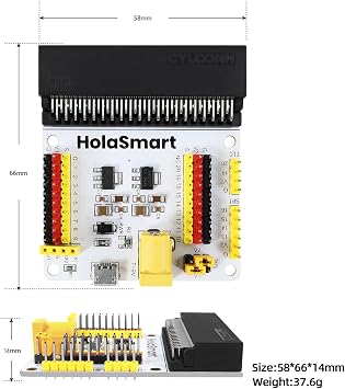 Micro:bit Sensor Expansion Board Breakout Adapter Shield for BBC Micro bit Starter Kit Compatible with microbit V2, V1 Controller Board(Without Microbit)