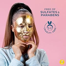 FACETORY K Beauty Face Mask Skin Care - BE BRIGHT BE YOU BRIGHTENING Sheet Mask with Gold Foil & Lemon Fruit | Glowing Gold Brightening Face Mask (1 Pack)