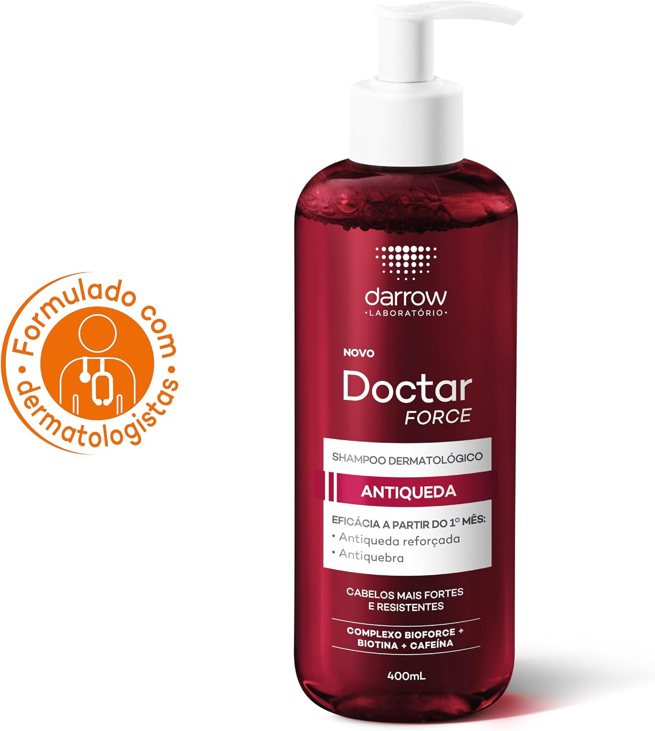 Darrow Doctar Force Shampoo Dermatológico Antiqueda com Complexo Bioforce, Biotina e Cafeína para Cabelos Mais Fortes e resistentes. Eficácia a partir do 1° mês: antiqueda reforçada e antiquebra, 400ml Darrow Doctar Force Shampoo Dermatológico Antiqueda com Complexo Bioforce, Biotina e Cafeína para Cabelos Mais Fortes e resistentes. Eficácia a partir do 1° mês: antiqueda reforçada e antiquebra, 400ml