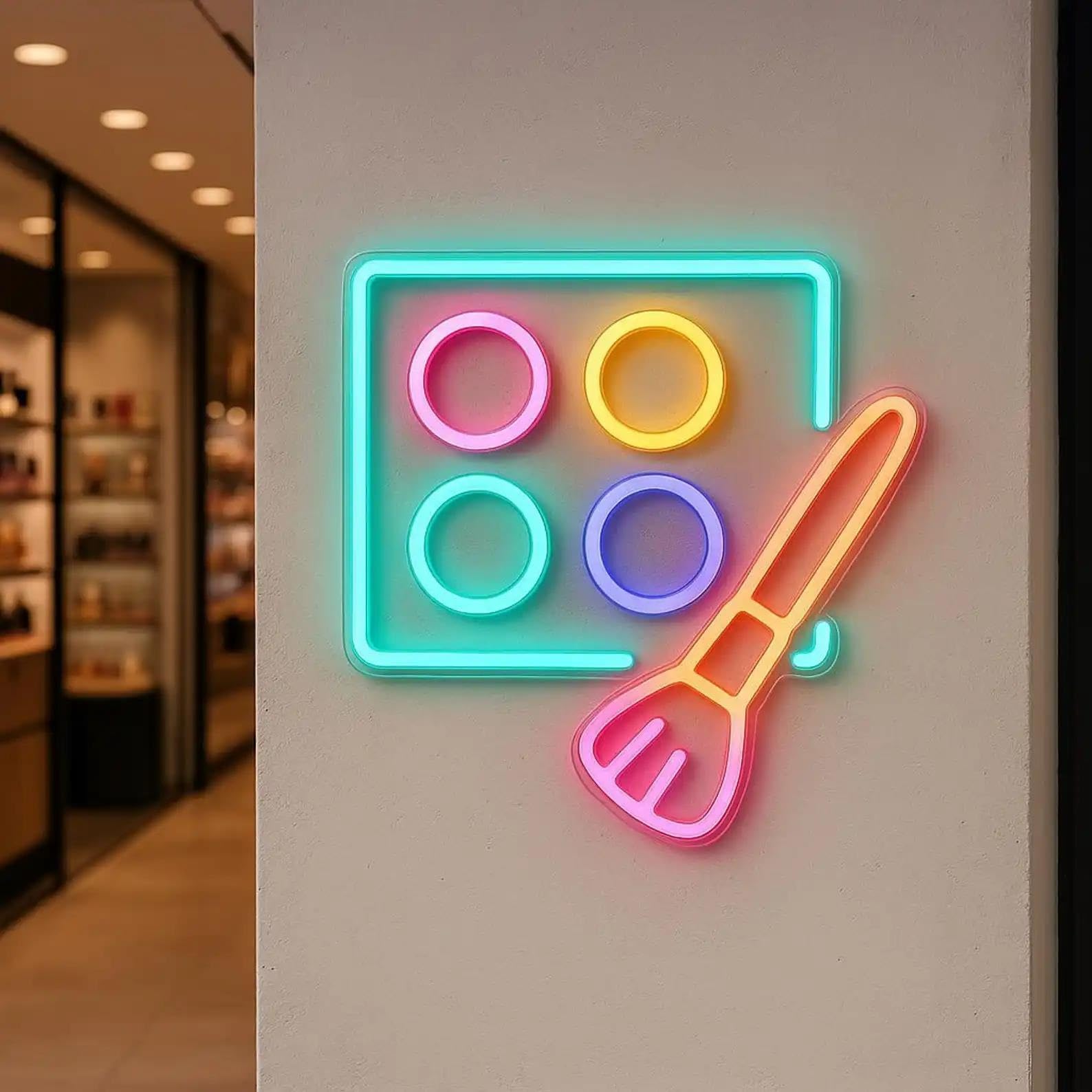 LED néon signe Enseigne Lumineuse Néon Pour Vitrine De Magasin De Cosmétiques, Institut De Beauté, Maquillage, Blush, Jolie Boutique 38cm
