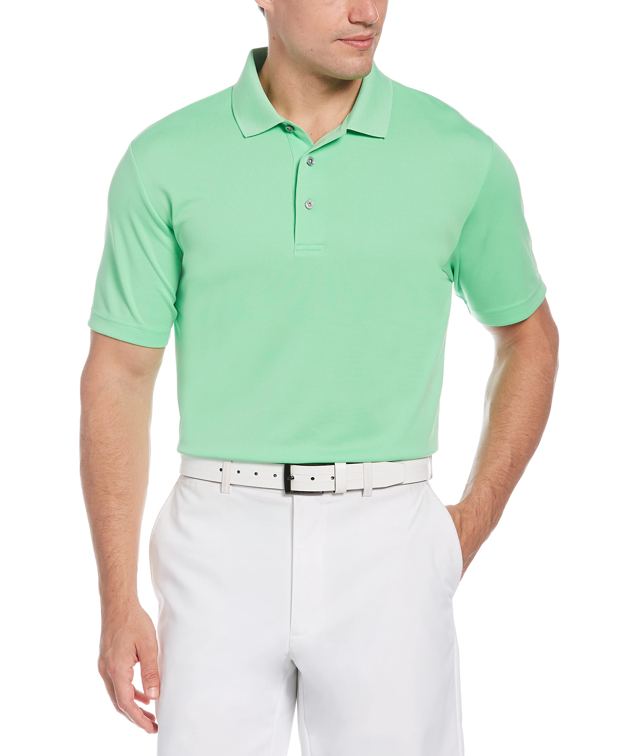 Men's Short Sleeve Airflux Solid Mesh Polo Golf Shirt