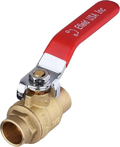 Miniatura 7 de EFIELD - Válvula de bola de cierre de puerto completo de latón de sudor de 34 pulgadas, 600 WOG (agua, petróleo y gas), conector hembra de soldadura