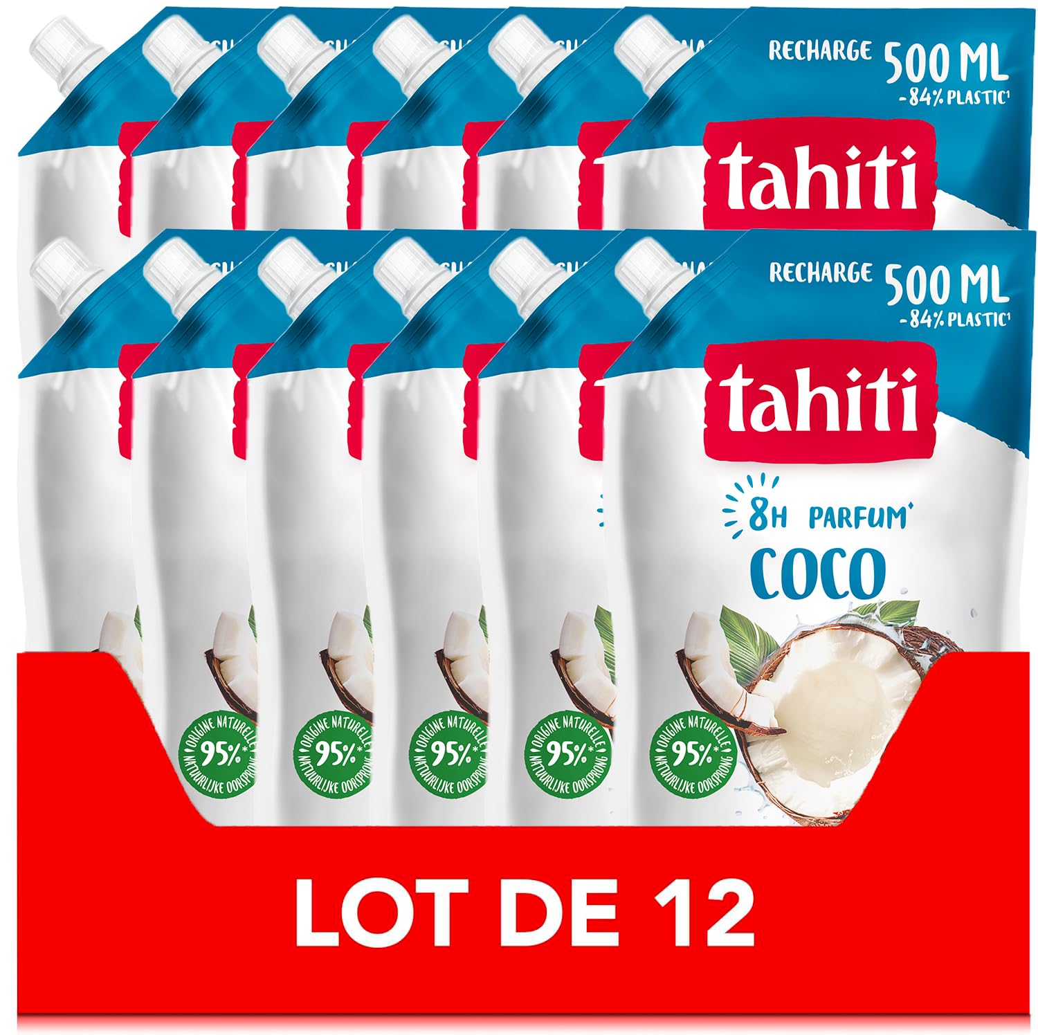 TAHITI - Żel pod prysznic 8h - wkład Coco - Zestaw 12 x 500 ml