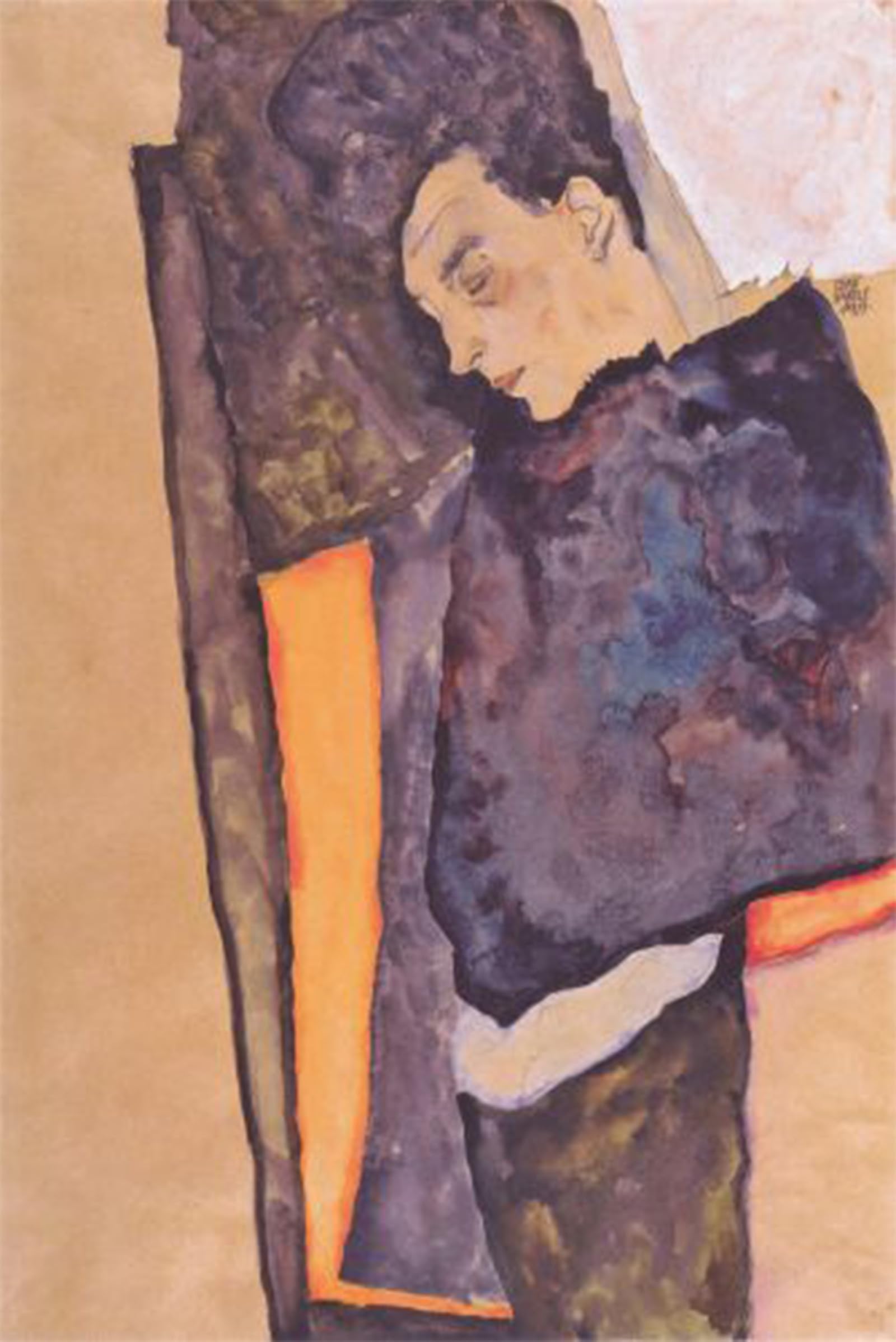 SERENDIPITP Vintage Wall Art Canvas Nordic Poster Canvas Print Picture The artists sleeping mother by Egon Schiele Wall Art Poster for Home Decor 60x90cm