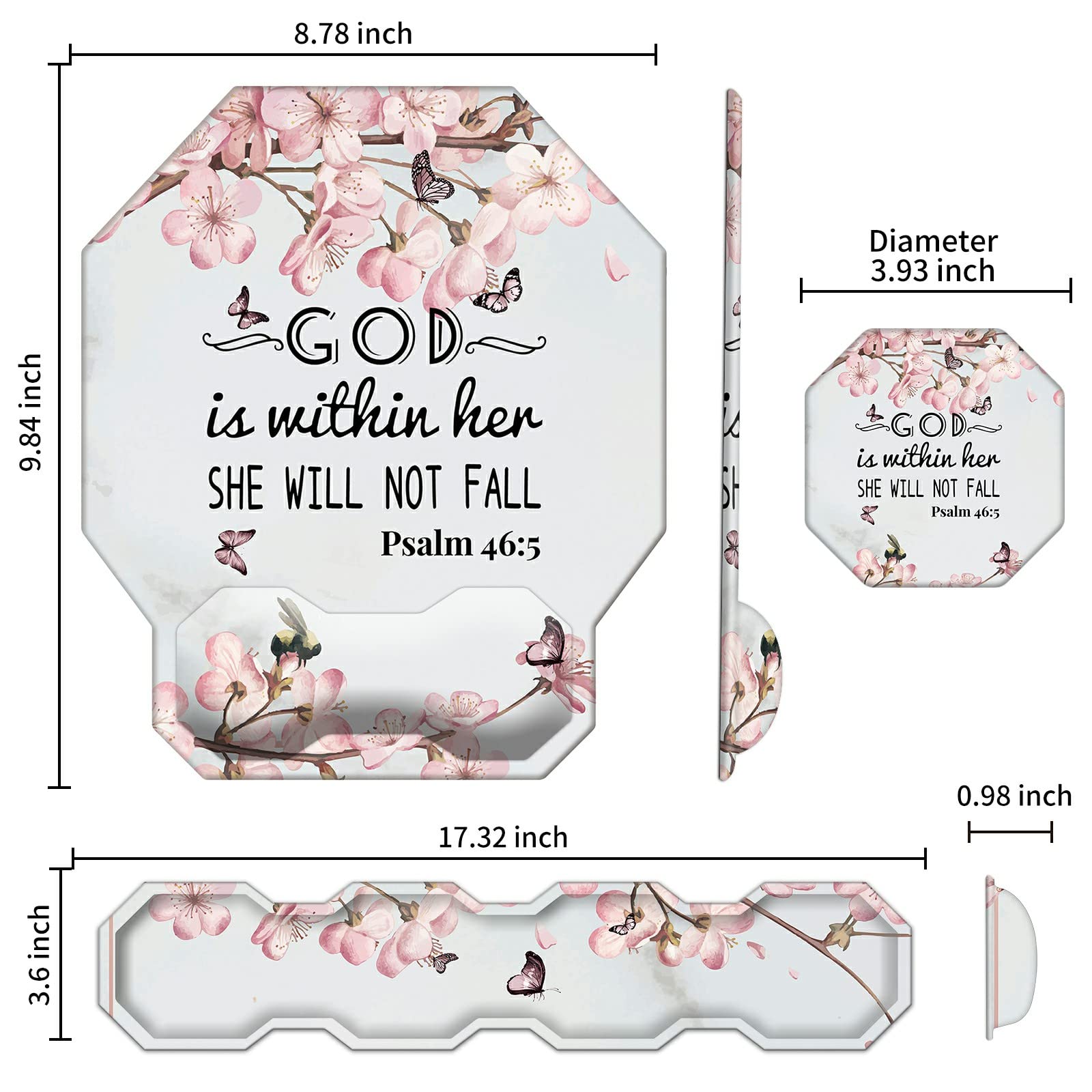 Ergonomic Wrist Rest & Mouse Pad Set - Cherry Blossom Comfort -2