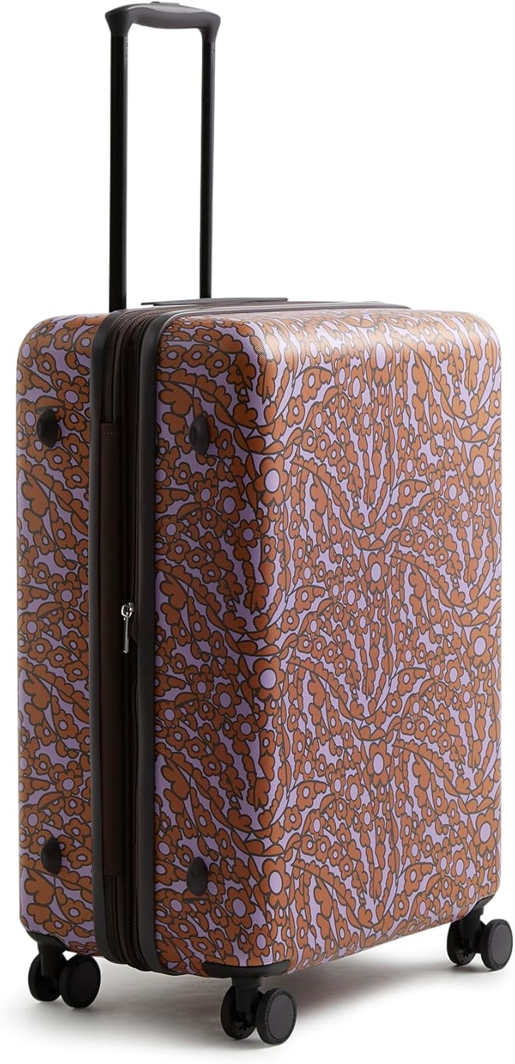 Vera Bradley Women's Hardside Luggage 26 Inch Adair Spinner, Tiny Garden Lavender Frost, One Size