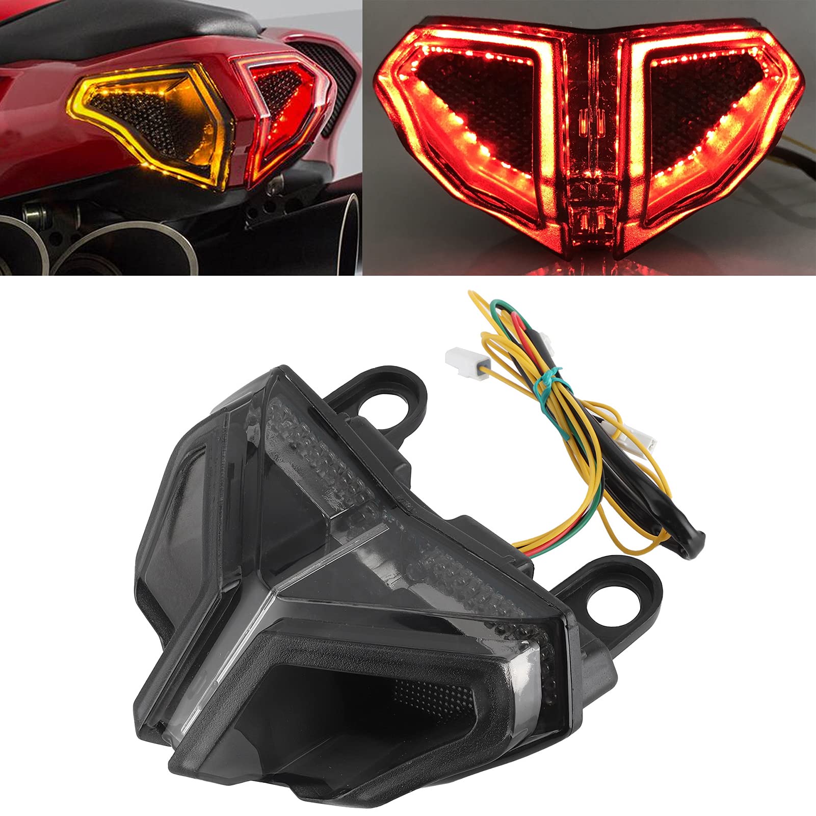 Fanale Posteriore a LED Moto per Moto Fanale Posteriore per Moto Integrato Indicatori di Direzione Fanale Posteriore per Moto Universale a LED per DUCATI 848/1098/1198 2007‑2014