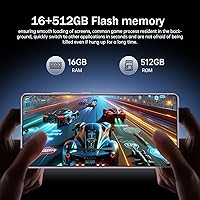 Vista 6 de I25 Ultra 5G Teléfono Inteligente Desbloqueado, Teléfono Celular Completo de 12GB+512GB para Android 14, Teléfono Celular Desbloqueado de 6.99