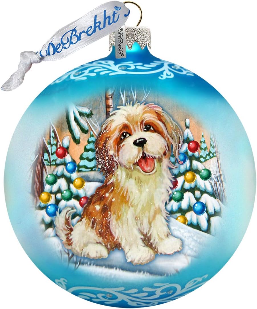 My Puppy Little Friend Ball Glass Ornament - 73324 by G.DeBrekht